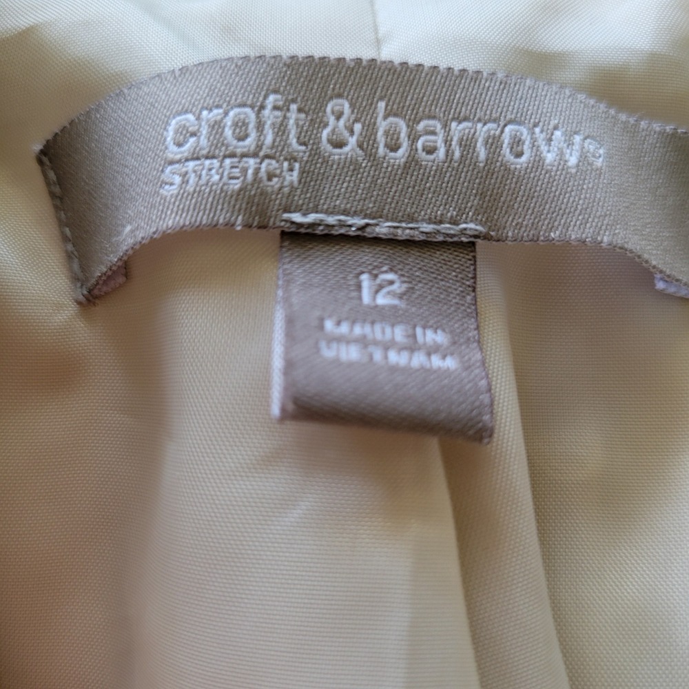 Croft & Barrow Womens‎ Beige Tan Stretch Cotton Blazer Jacket Size 12 RN73277 - Picture 6 of 10